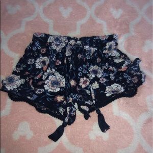 Blue floral shorts